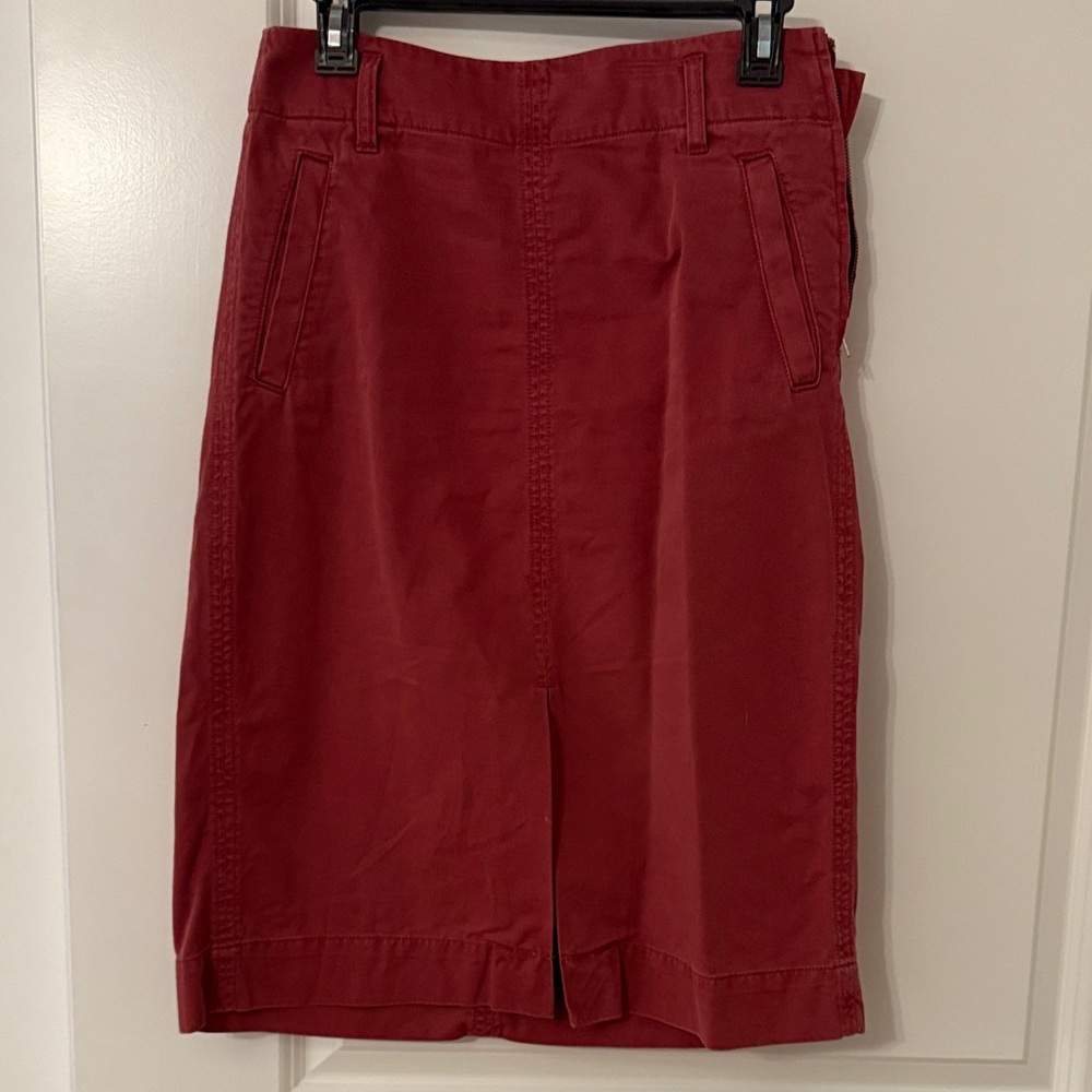 J. Crew Red Pencil Skirt